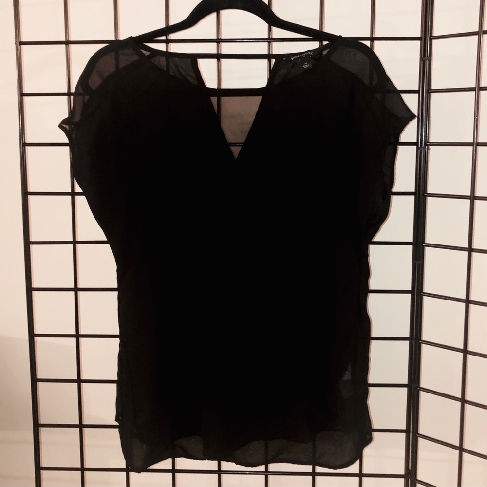 Banana Republic Cap Sleeve Top. Black. EUC. Med.
